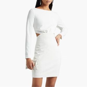 375$ONE33 SOCIALOpen-back twisted stretch-crepe and jacquard mini dress size 12